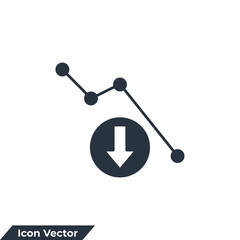 decrease icon logo vector illustration. interest rate finance symbol template for graphic and web design collection