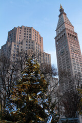 Obraz premium Outdoor Christmas tree in Madison Square Park in New York City