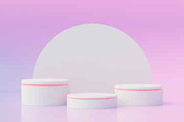 Background scene with podium, minimal product display mock up scene and geometric shape object. 3D Rendering