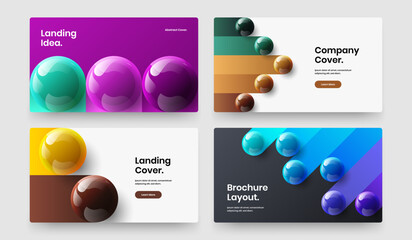 Creative realistic balls handbill concept composition. Clean poster design vector illustration set.