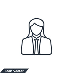 businesswoman icon logo vector illustration. user symbol template for graphic and web design collection
