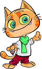 teaching cat cartoon character 
