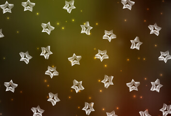 Dark Green, Yellow vector layout with bright stars.