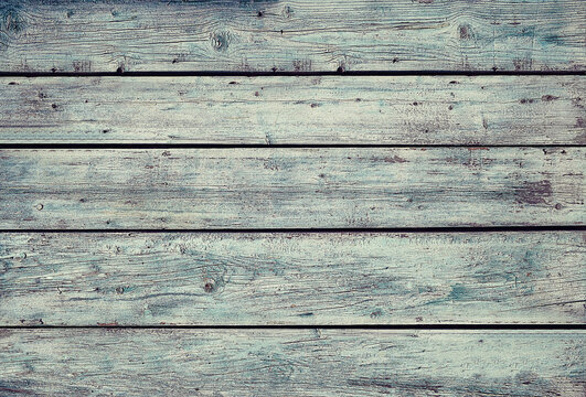 Rustic old wood plank background. Blue and green vintage background.  Blue grunge wood pattern. Blue wooden background.flat-lay