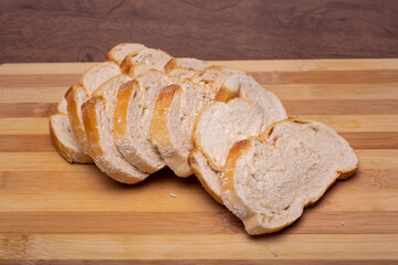 slices of bread on board