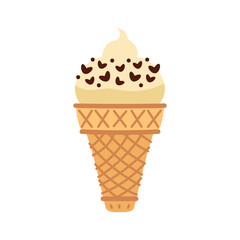 Ice cream in bright cartoon style. Icecream vector in nice colors isolated on white background. Vector illustration for web design or print
