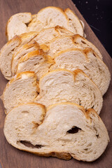 slices of bread on board