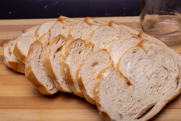 slices of bread on board