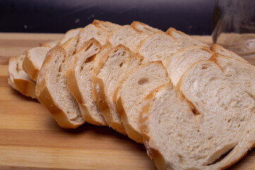 sliced bread on table