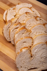 slices of bread on board