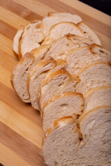slices of bread on board