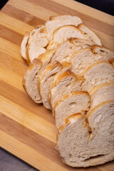 slices of bread on board