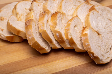 slices of bread on board