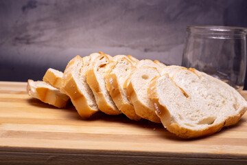 slices of bread on board
