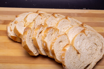 slices of bread on board