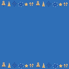 gingerbread,christmas gingerbread,man,magic ball,christmas tree,snowflakes,deer,heart,frame, frame, illustration, vector, postcard, christmas, design, decoration, holiday, art, yellow, celebration,flo