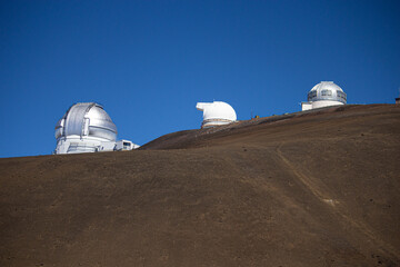 Observatory Keck telescopes on dorment volcano  