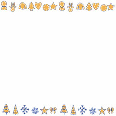 gingerbread christmas,man,magic ball,christmas tree,snowflakes,deer,serce,santa moro,mitten,gift box,feather,snowman,frame, illustration, vector, postcard, christmas, design,decoration, holiday, art, 