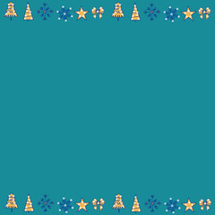 gingerbread christmas,man,magic ball,christmas tree,snowflakes,deer,serce,santa moro,mitten,gift box,feather,snowman,frame, illustration, vector, postcard, christmas, design,decoration, holiday, art, 