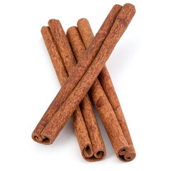 cinnamon sticks  isolated on white background close up