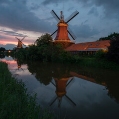 windmill in the evening
