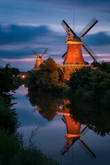 greetsiel windmill at sunset