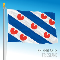 Friesland provincial flag, Netherlands, European Union, vector illustration