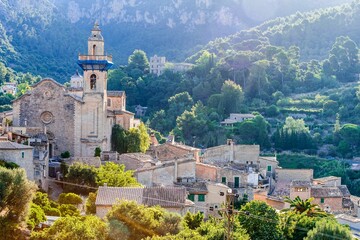 Beautiful view of the Casa Natal de Santa Catalina, Valldemossa, Mallorca, Spain - obrazy, fototapety, plakaty