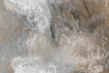 Dirty streaks of white and gray paint on the surface of old metal abstract steel pattern texture background grunge