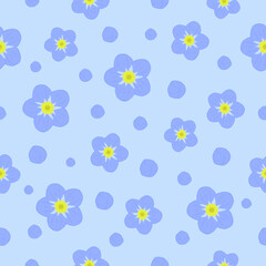 Forget-me-not flower, seamless pattern