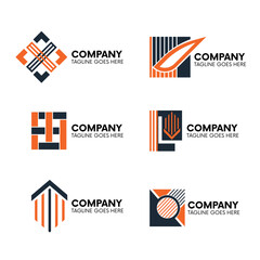 set of company logo design icons