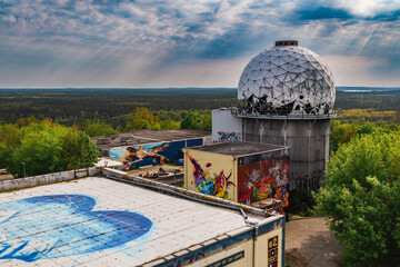 Lost Place Berlin Teufelsberg with forest