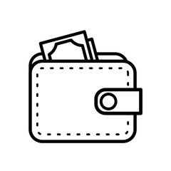 wallet with money - vector icon