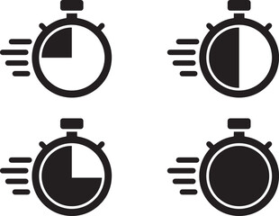 set stopwatch icon. Timer icon. Symbol timer on a white background. Quick time or deadline icon. Express service symbol. Countdown timer and stopwatch