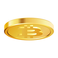 Golden money. Rotating gold coin.