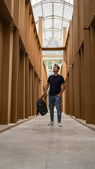  Tourist is walking inside Crystal Palace in Madrid