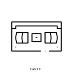 cassette icon. Linear style sign isolated on white background. Vector illustration