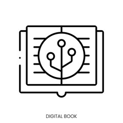 digital book icon. Linear style sign isolated on white background. Vector illustration