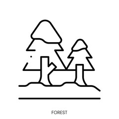 forest icon. Linear style sign isolated on white background. Vector illustration