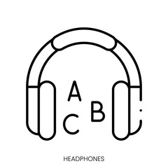 headphones icon. Linear style sign isolated on white background. Vector illustration