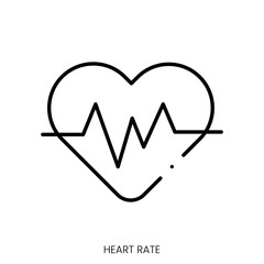 heart rate icon. Linear style sign isolated on white background. Vector illustration