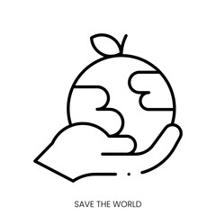 save the world icon. Linear style sign isolated on white background. Vector illustration