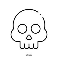 skull icon. Linear style sign isolated on white background. Vector illustration