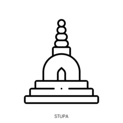 Foto op Canvas stupa icon. Linear style sign isolated on white background. Vector illustration © Hondicone
