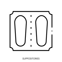 suppositories icon. Linear style sign isolated on white background. Vector illustration