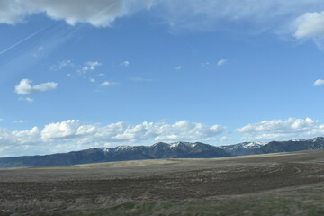 landscape with blue sky