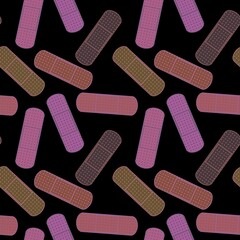 Medicine plaster seamless cartoon patch pattern for clothes print and wrapping paper and drugstore and kids