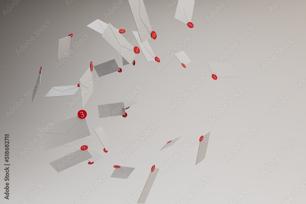 Poster email. social networks. letter in email. correspondence in social networks. flying patterns of new m