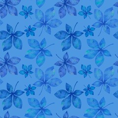 Autumn seamless chestnut leaves pattern for fabrics and wrapping paper and clothes print and kids