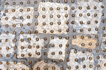 Tactile paving for blind people on the Old Jaffa street in Israel